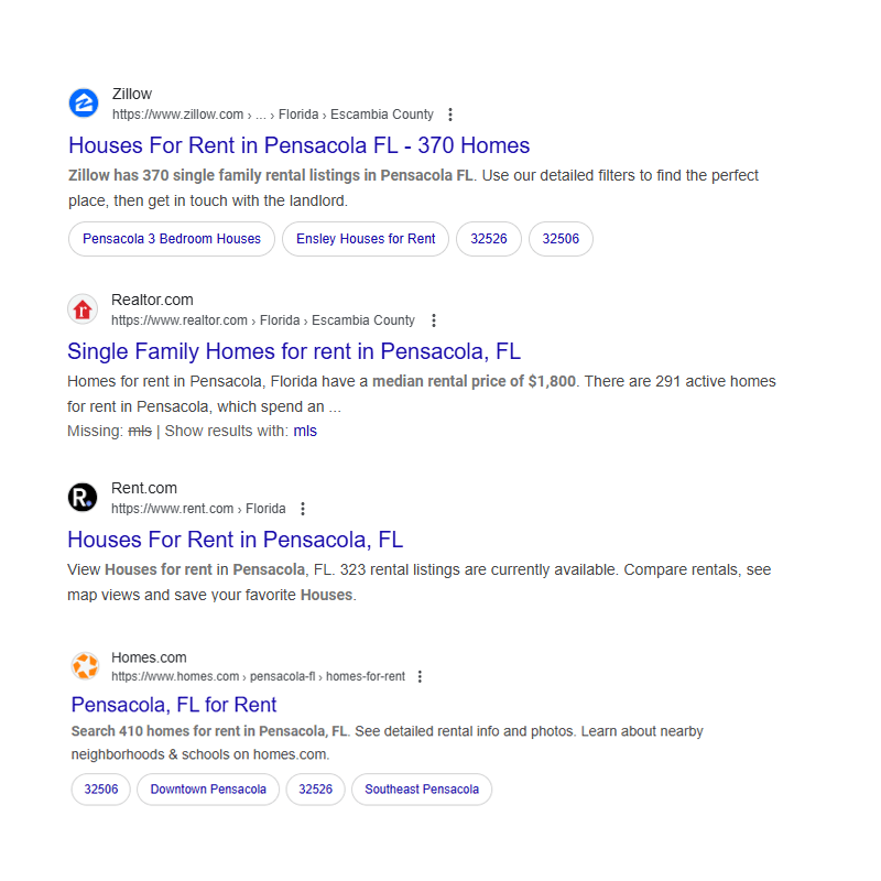 google listings of homes for rent mls