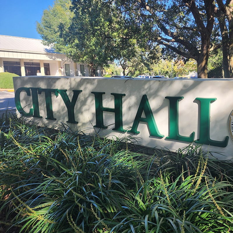 gulf breeze city hall sign