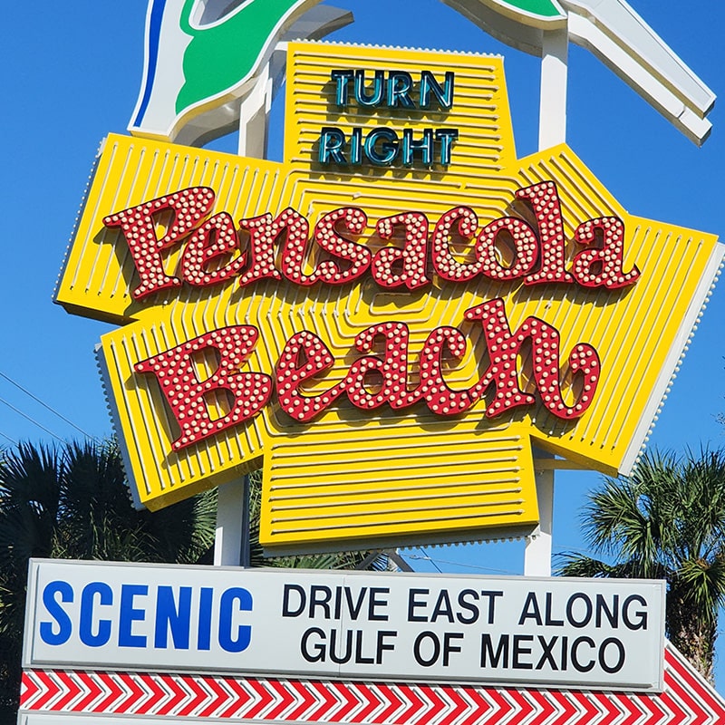 historic pensacola beach sign