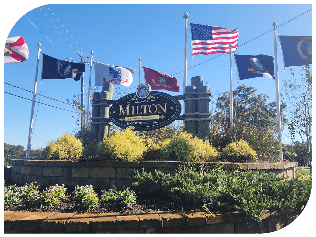 welcome to milton sign