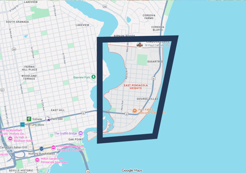 east pensacola heights google maps