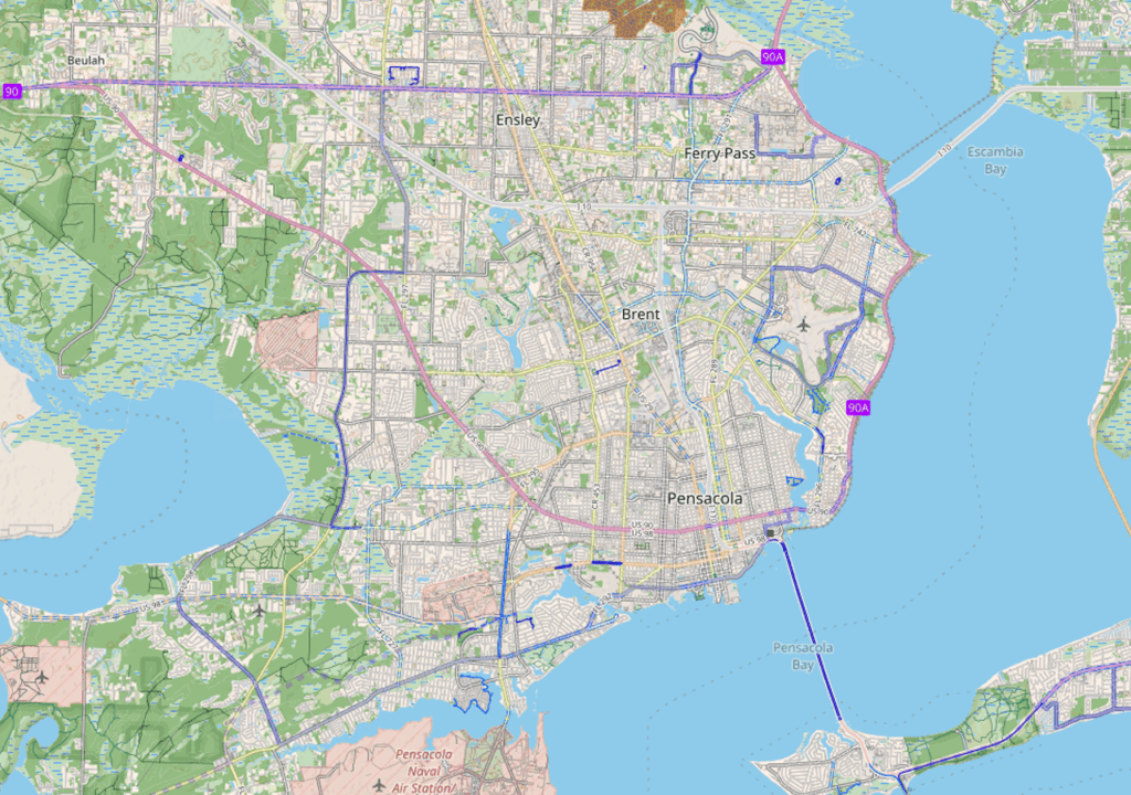 map of pensacola fl