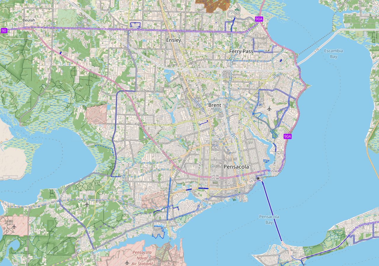 map of pensacola fl