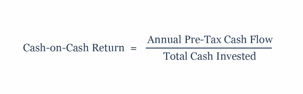 cash on cash return forumula illustrated